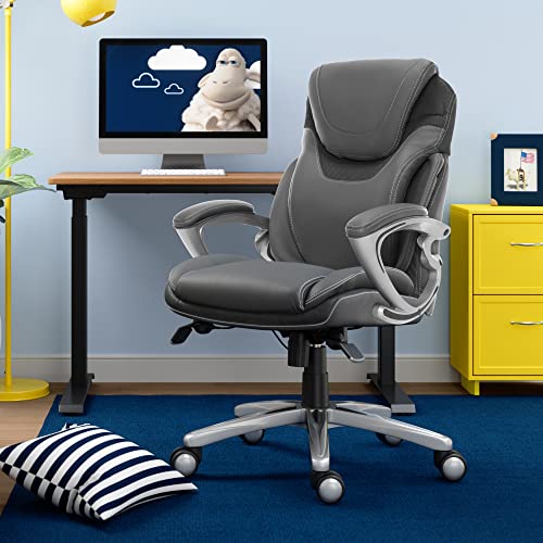 Serta Bryce Executive Office Chair, Ergonomic Computer DeskChairs with Patented AIR Lumbar Support, Comfy Body Pillows, Height Adjustable