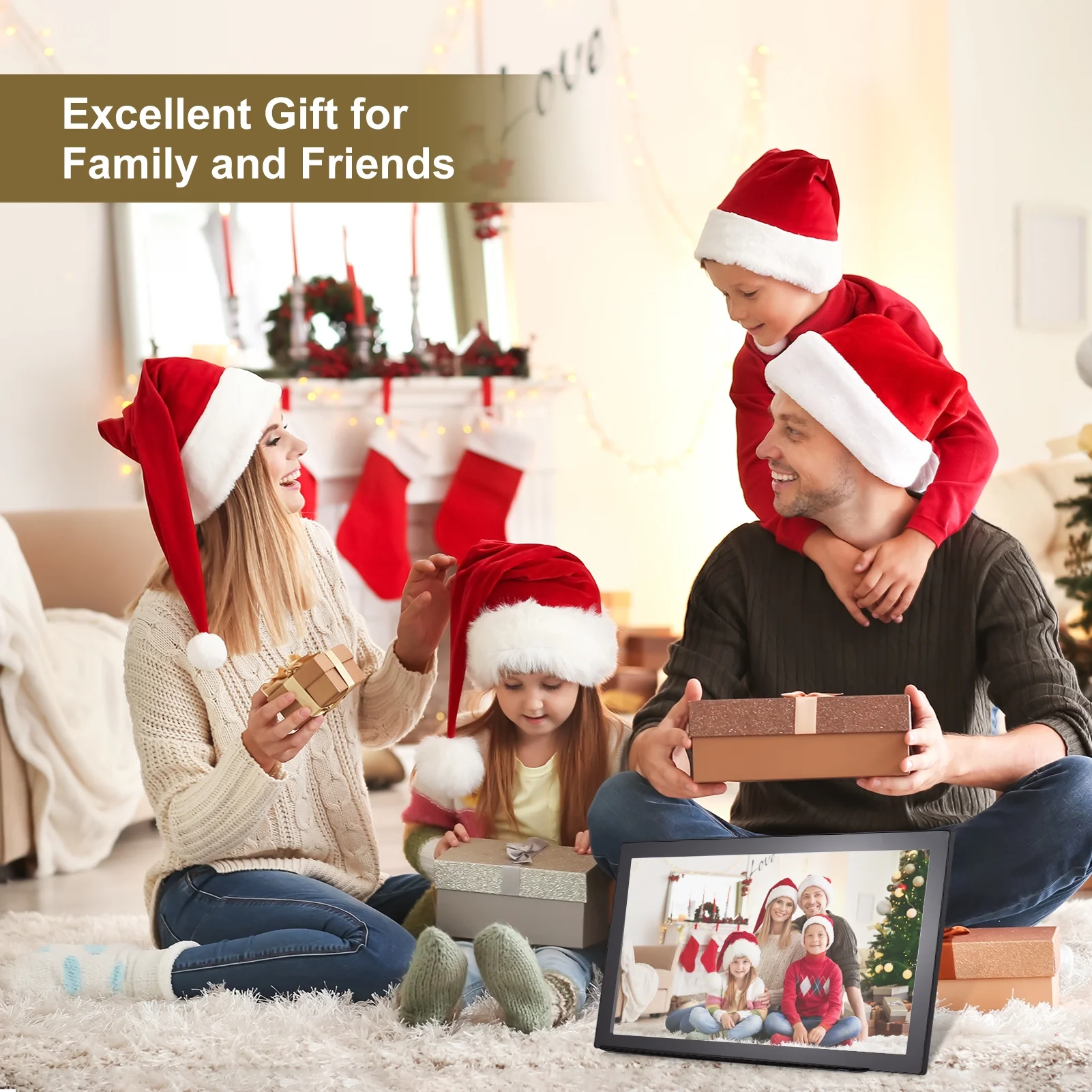 Dcenta 21.5-Inch WiFi Digital Picture Frame with Cloud Storage, IPS Screen, and APP Control, Share Photos Instantly