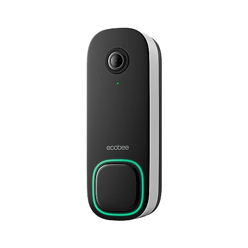 ecobee Smart Video Doorbell Camera (Wired) - with Industry Leading HD Camera, Smart Security, Night Vision, Person and Package Sensors, 2-Way Talk