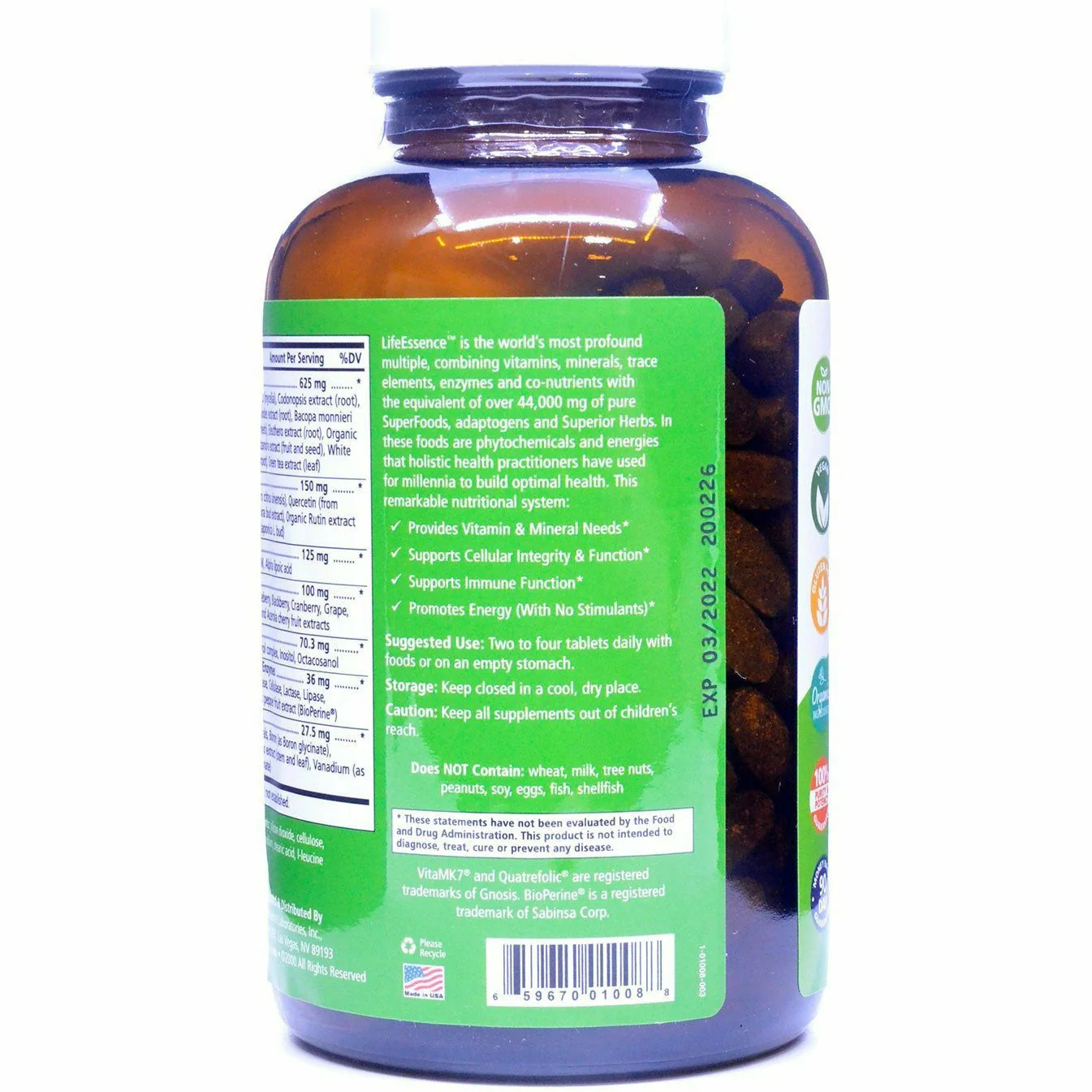 LifeEssence Multivitamin by Pure Essence - Kansas Nuitrition - HNZSDS