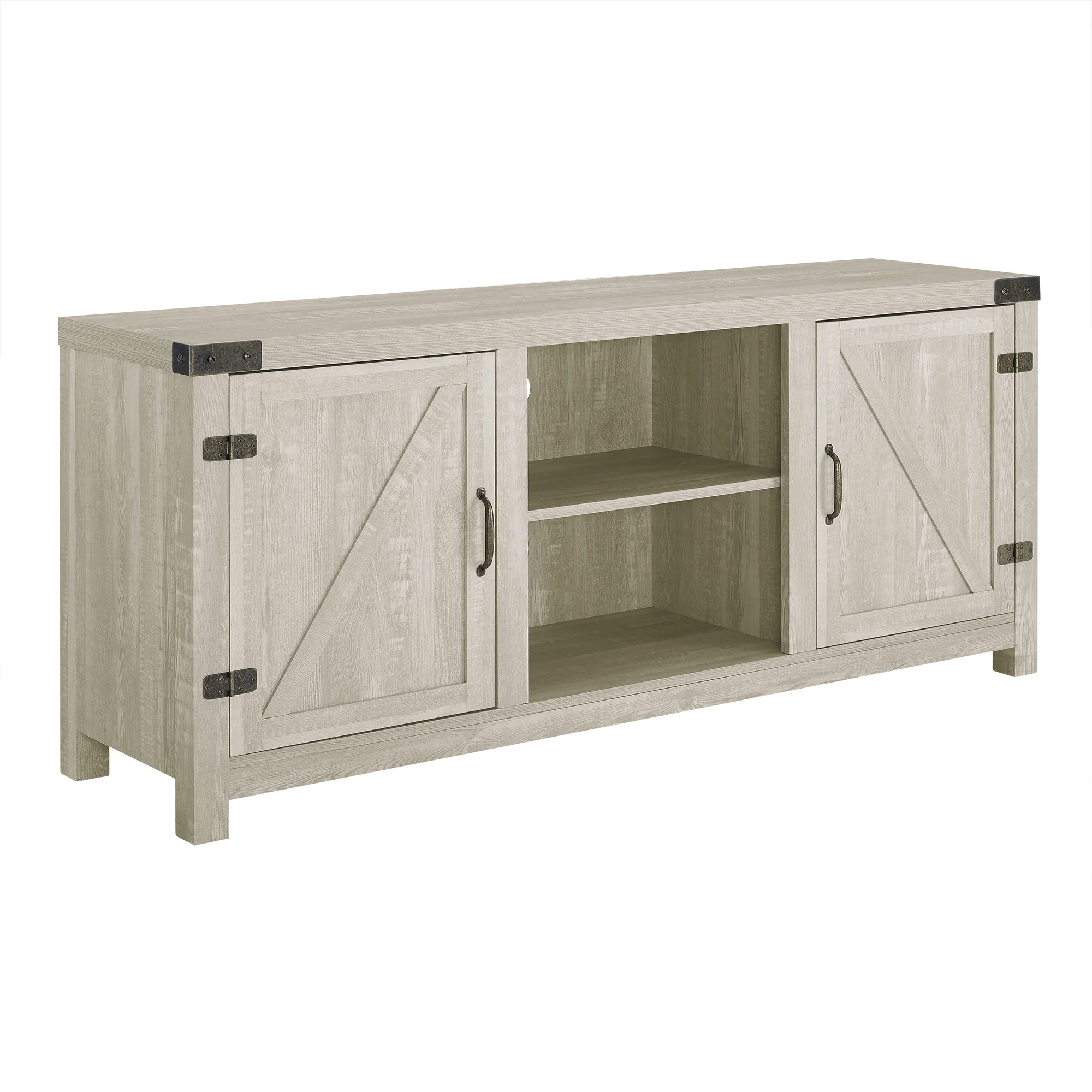 Walker Edison Modern Farmhouse Barn Door TV Stand for TVs up to 65, Grey Wash
