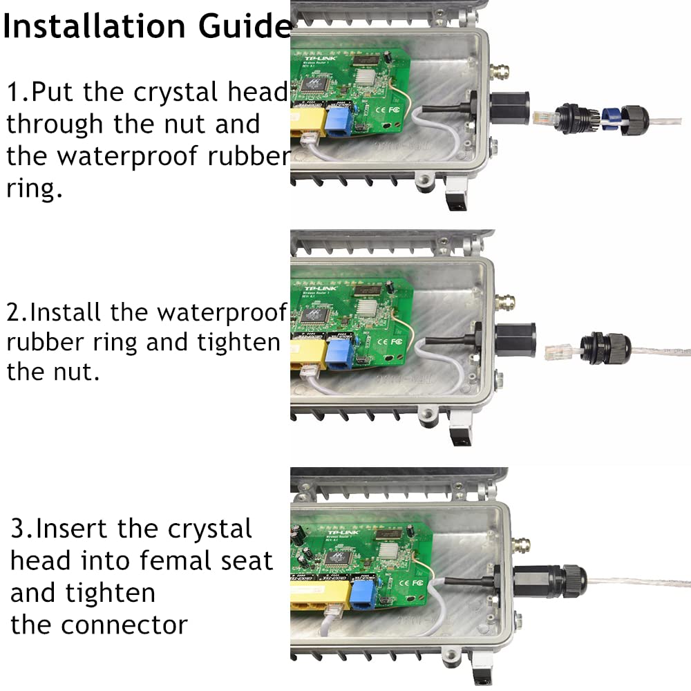 PENGLIN 5PCS M22 RJ45 Waterproof Panel Mount Connector, Male to Female Cat6 Ethernet LAN Cable
