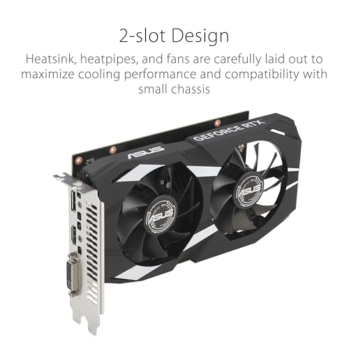 ASUS Dual NVIDIA GeForce RTX 3050 6GB OC Edition Gaming Graphics Card - PCIe 4.0, 6GB GDDR6 Memory, HDMI 2.1, DisplayPort 1.4a, 2-Slot Design