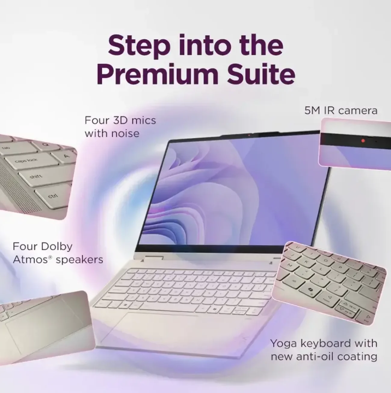 Lenovo Yoga 7 2-in-1 Copilot+ PC, 14" OLED Touch (1920x1200), AMD Ryzen AI 7 350 (50 TOPS NPU), 16GB RAM, 1TB SSD, 13.5H Battery, Wi-Fi 7