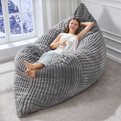 Hobestluk 3 in 1 Bean Bag Chair Giant Bean Bag Chairs Convertible Bean Bag Floor Cushion with Machine Washable Cover