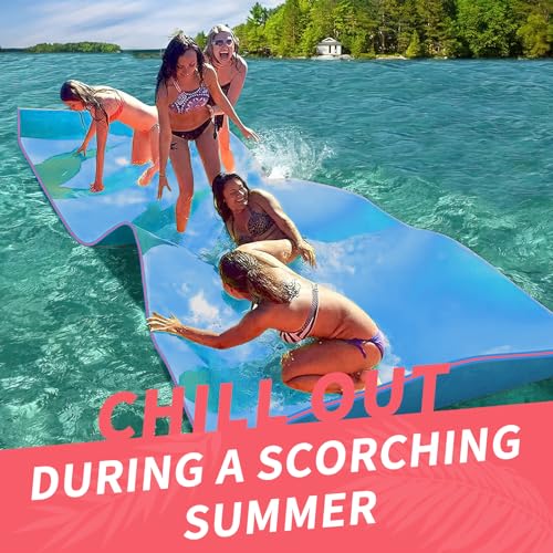 Oversized Lily Pad Floating Mat, 3 Layer 7'/9'/12'/18' Floating Water Mat,Ocean, Beach, River, Pool, Floating Mat for Water Recreation and Relaxing