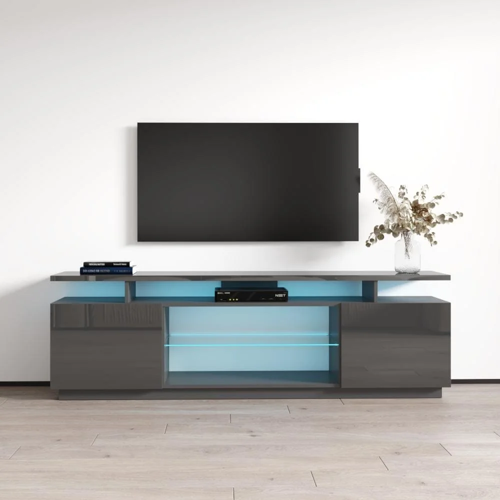 Meble Furniture Eva-K Modern 71-inch TV Stand White