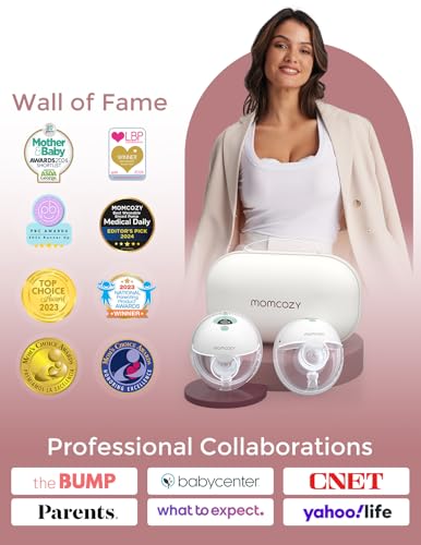 Momcozy M5 Hands-Free Wearable Breast Pump, Double-Sealed Flange for Baby-Like Comfort, 3 Modes & 9 Suction Levels, Portable Electric Pump – 24mm