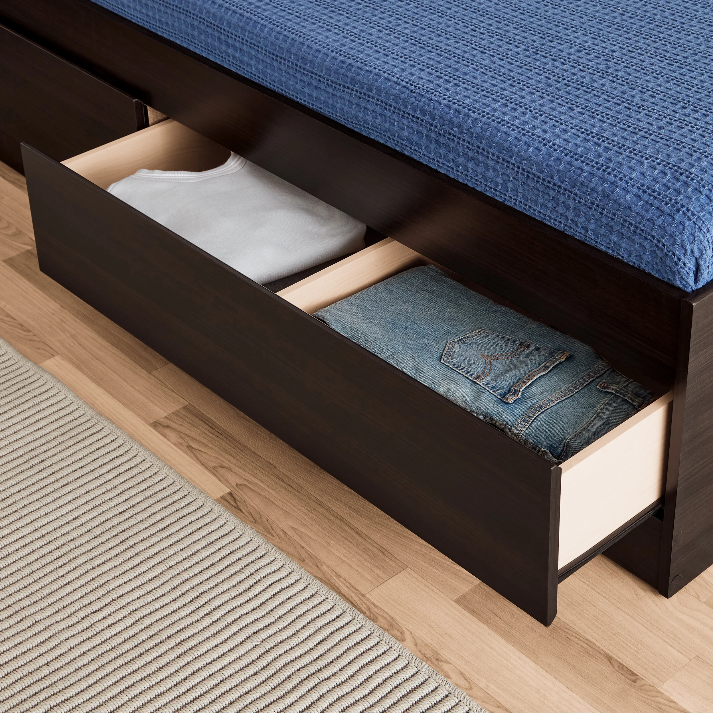 Your Zone Storage Bed with Bookcase Headboard, Twin, Espresso Finish