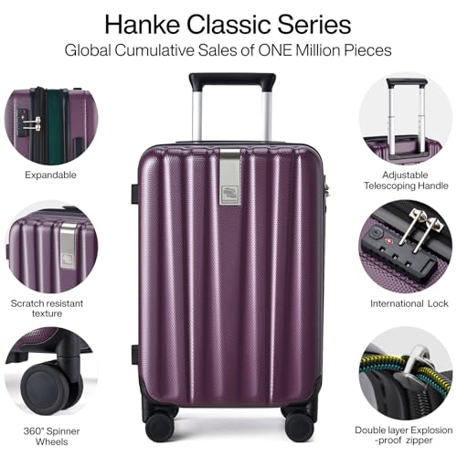 Hanke 29 Inch Luggage Suitcases With Spinner Wheels Lightweight PC hardside Rolling Suitcase With Travel Lock, Checked-Large 29-Inch(Blackish Green)