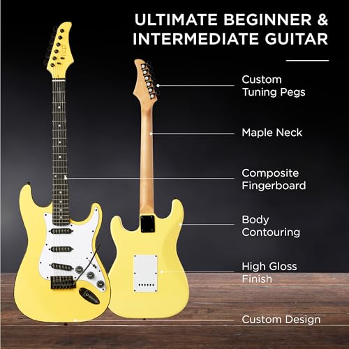 Best Choice Products 39in Full Size Beginner Electric Guitar Starter Kit w/Case, Strap, 10W Amp, Strings, Pick, Tremolo Bar - Sunburst