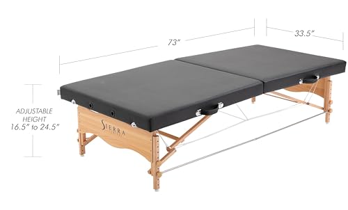Sierra Comfort Low-Level Portable Massage Table, SC-1004 (Black)