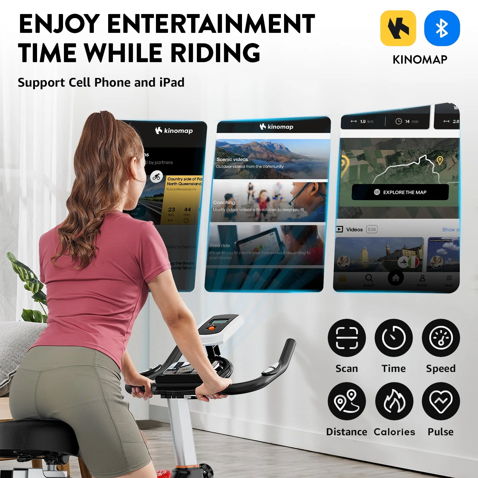 Pooboo Indoor Cycling Bike Exercise Bikes Stationary Magnetic Resistance for Home Cardio Workout Machine 350lb Flywheel 35lbs