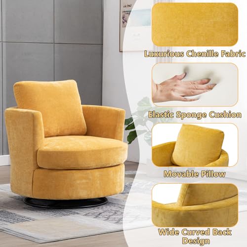 ODUWA Swivel Barrel Chair Set of 2