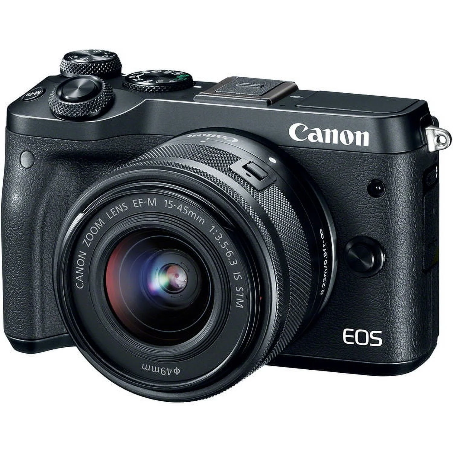 Canon EOS M6 - Digital camera - mirrorless - 24.2 MP - APS-C - 1080p / 60 fps - 3x optical zoom EF-M 15-45mm IS lens - Wireless LAN, NFC, Bluetooth