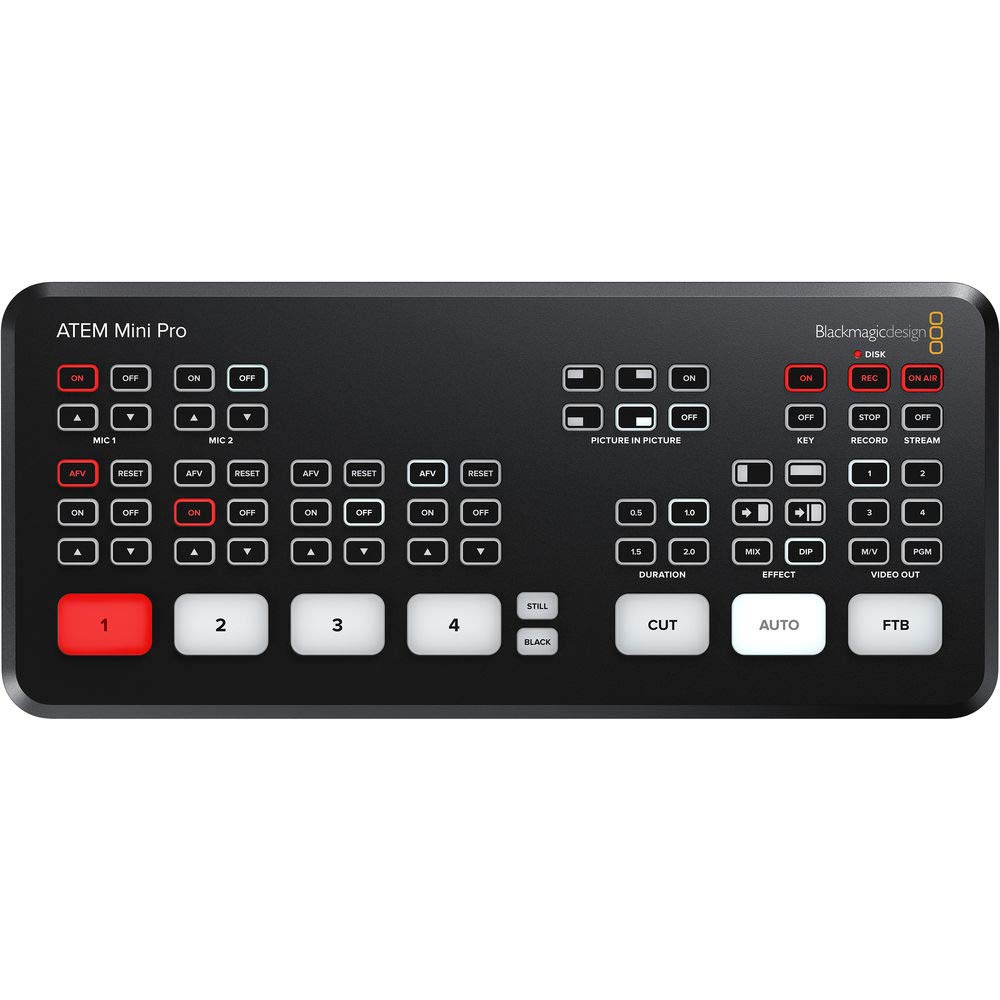 Blackmagic Design ATEM Mini Pro HDMI Live Stream Switcher Starter Bundle with 6’ HDMI Cable, 7’ Cat5e Cable