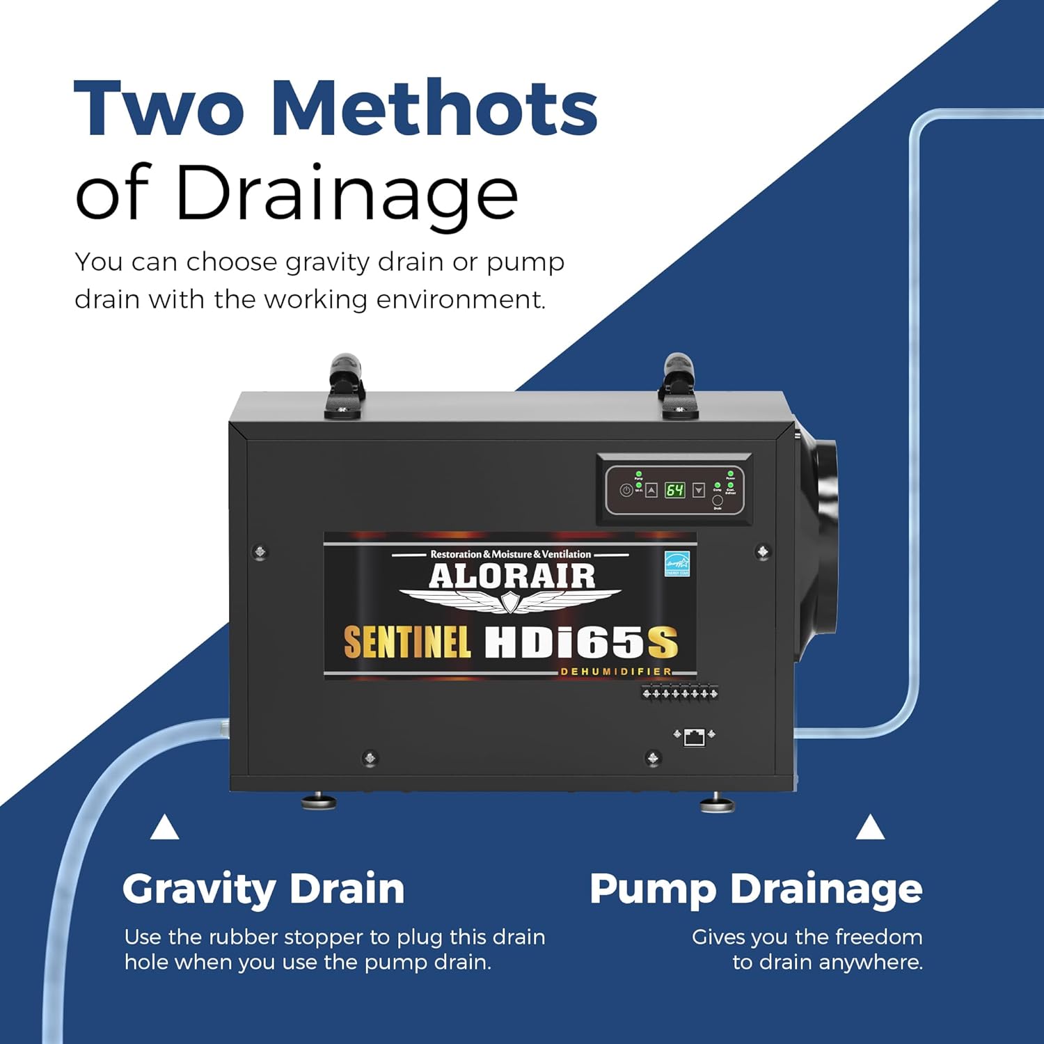 ALORAIR Crawl Space Dehumidifiers, 120 PPD Energy Star Wi-Fi APP Controls Crawlspace Dehumidifiers with Pump and Hose