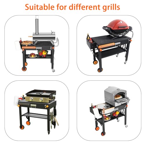 Outdoor Grill Table,Blackstone Griddle Stand,BBQ Prep Table With Wheels And Seasoning Tray,Universal Grill Cart Fit 17 Inch Or 22 Inch Griddle