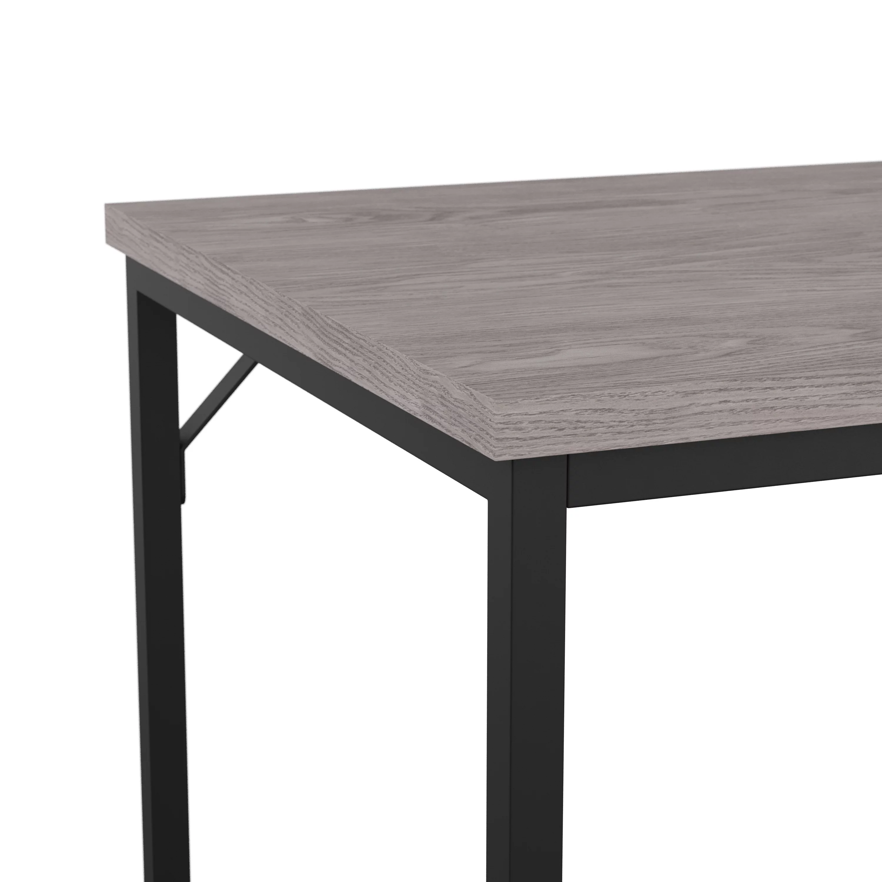 Martha Stewart Noah Home Office Parsons Desk in Gray Wood Grain with Oil Rubbed Bronze Metal Frame