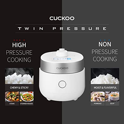CUCKOO 6-Cup Uncooked / 12-Cup Cooked Induction Heating Twin Pressure Rice Cooker, 16 Menu Modes, Multi-Language Voice Guide