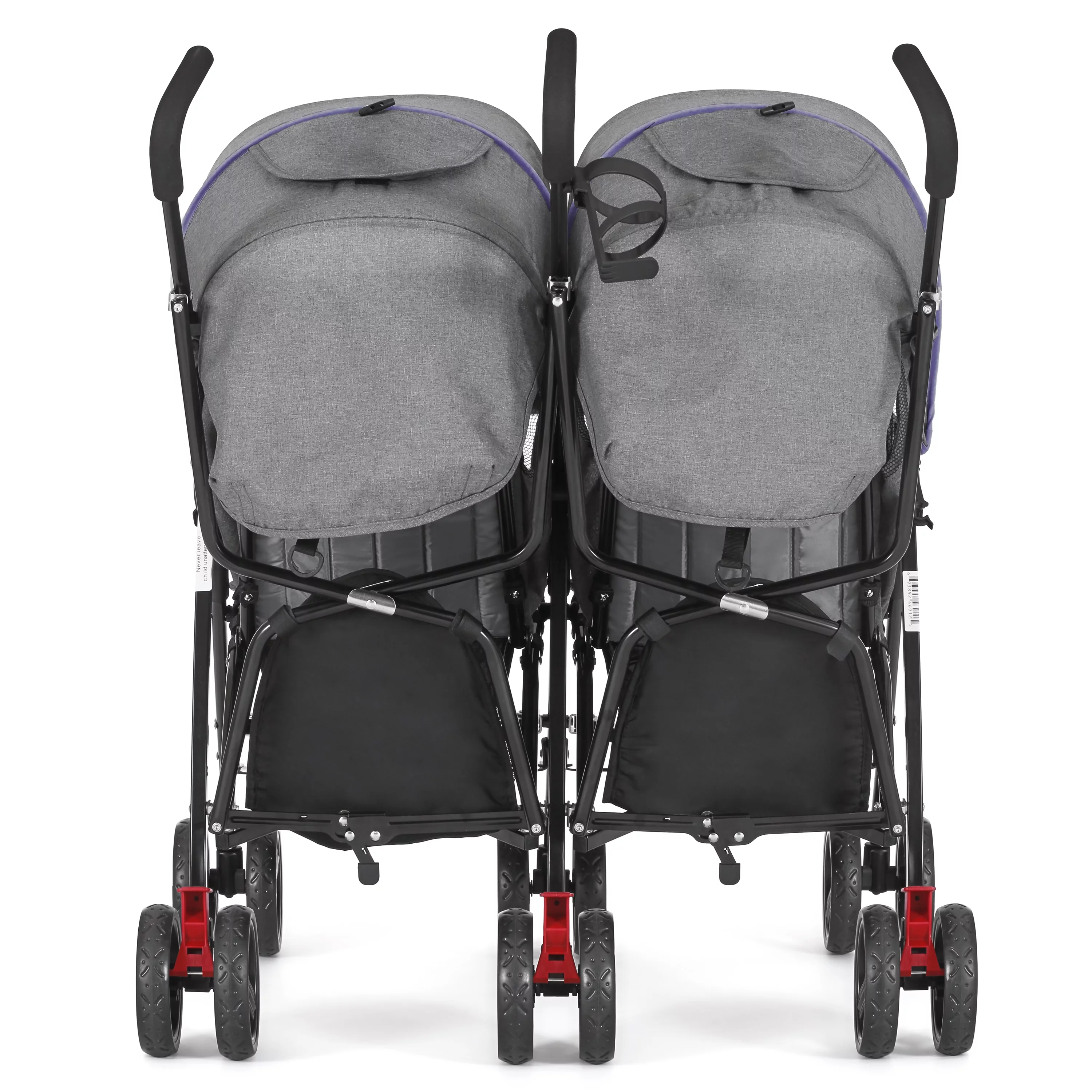 Dream On Me Volgo Twin Umbrella Stroller, Purple and Dark Grey