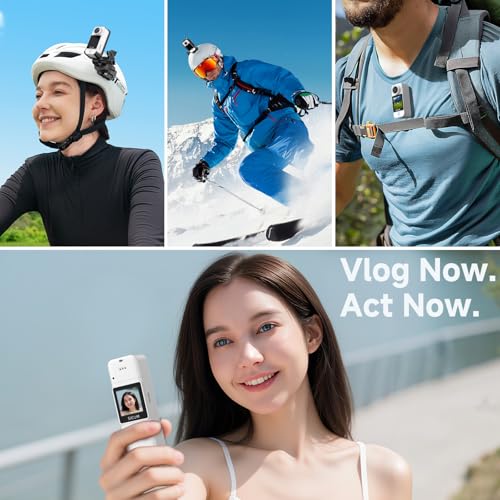 SJCAM C300 4K Action Camera,7H Power Use, 6-Axis Stabilization Pocket Camera,Handheld Dual-Touch Screen Body Camera,30M Waterproof,Gifts for Kids