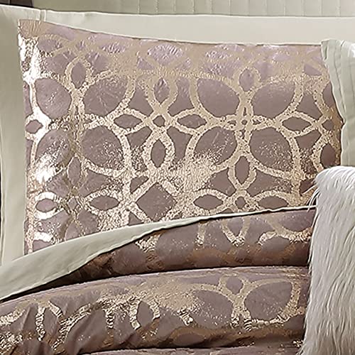 Riverbrook Home 100% Polyester Comforter Set, Queen, Hillcrest - Ivory/Gold, 9 Piece Set