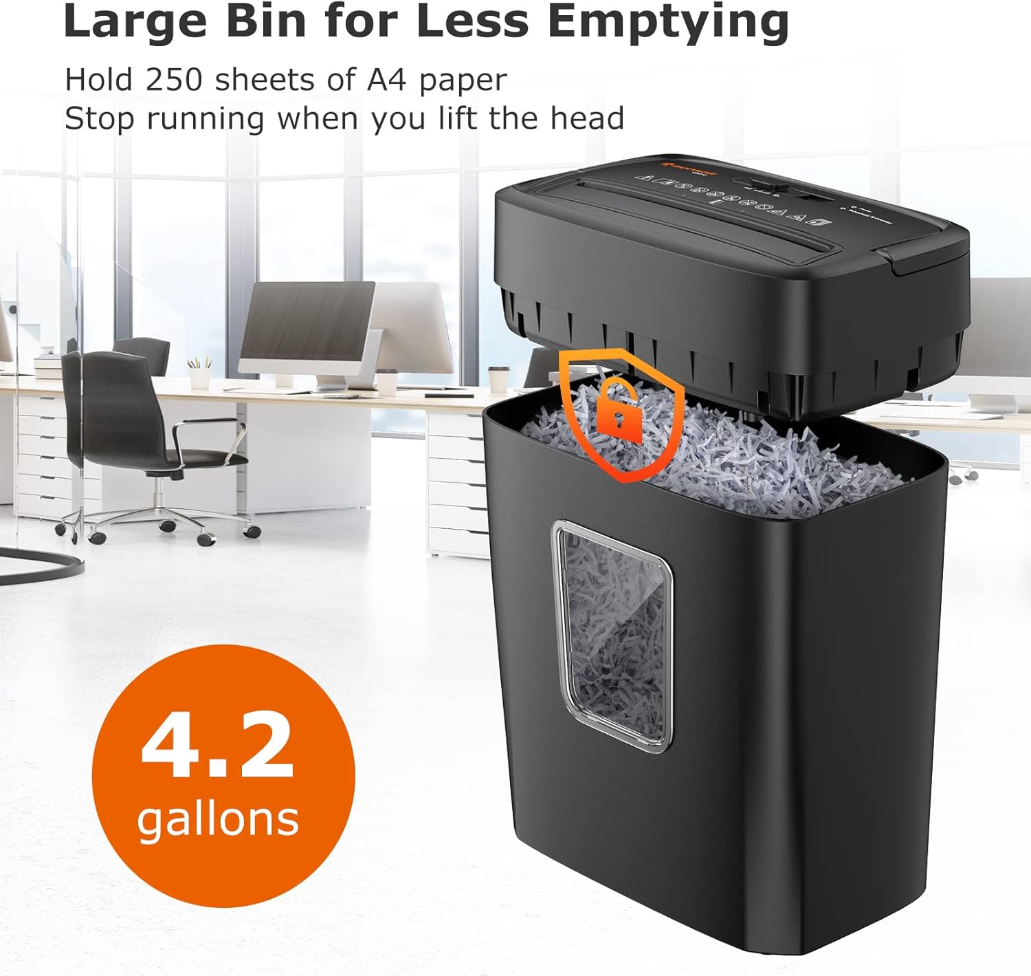 Bonsaii Paper Shredder for Home Use, 8-Sheet Crosscut Shredder Shred Credit Cards/Mail/Staples/Clips for Home Office