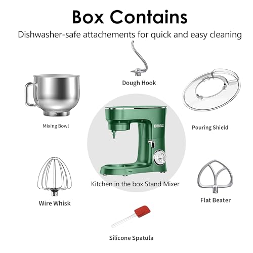 Kitchen in the Box Stand Mixer, 900W 8.5 QT Kitchen Electric Mixer, 10-Speed Large Capacity Tilt-head Food Mixer with Dough Hook, Wire Whip
