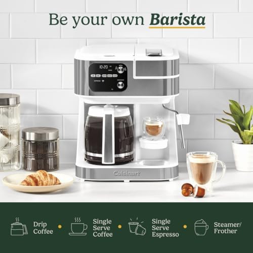 Cuisinart Coffee Center Barista Bar 4-in-1 Coffee Maker, Single-Serve Pods Compatible, Coffeemaker, Three Brewing Sizes, SS-4N1MBNAS, Black