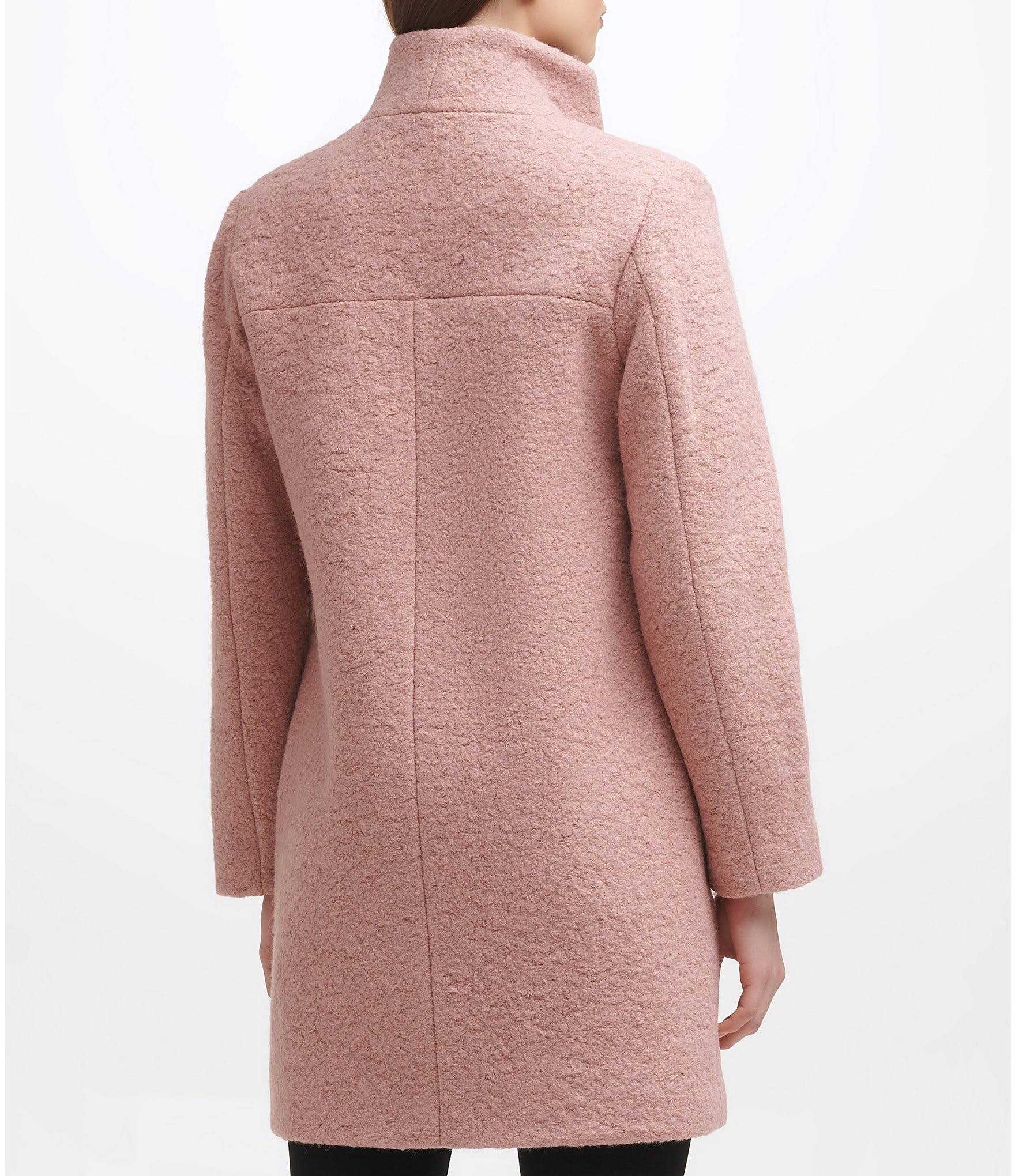 Kenneth Cole Asymmetrical Boucle Walker Coat - Ivy