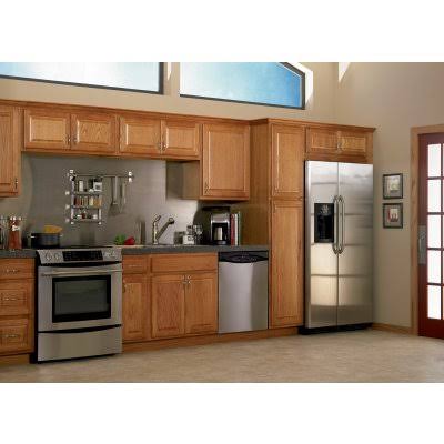 RSI Home Products Sales CBKW3018-MO 30x22 W x 18x22 H x 12x22 D Medium Oak Finish Assembled Wall Cabinet