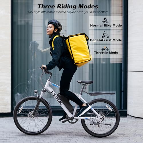 VARUN Electric Bike - Ebikes for Adults 350W (Peak 500W) 20MPH Commuter Ebike with 36V Removable Battery