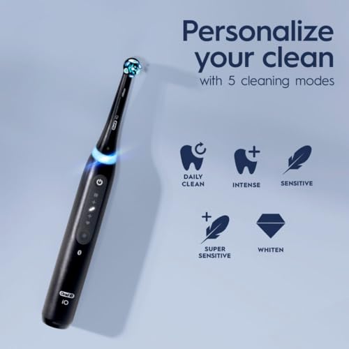 Oral-B iO Deep Clean + Whiten Rechargeable Electric Toothbrush with Visible Pressure Sensor, 2 Minute Timer, 5 Cleaning Settings, 1 iO5 Limited