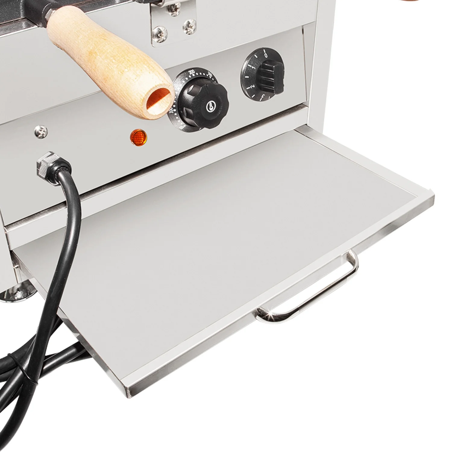 GorillaRock Taiyaki Iron | Electric Taiyaki Machine | 6 Close-Mouth Fish Shaped Waffles | Nonstick Coating | Wooden Handles