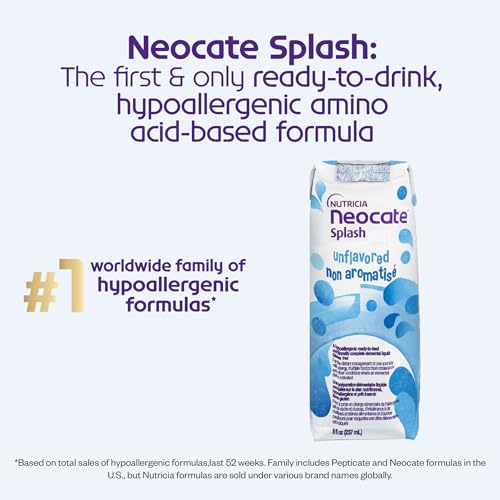 Nutricia Neocate Splash - Ready-to-Feed Hypoallergenic, Amino Acid-Based Toddler and Junior Formula - Vanilla - 8 fl oz (Case of 27)