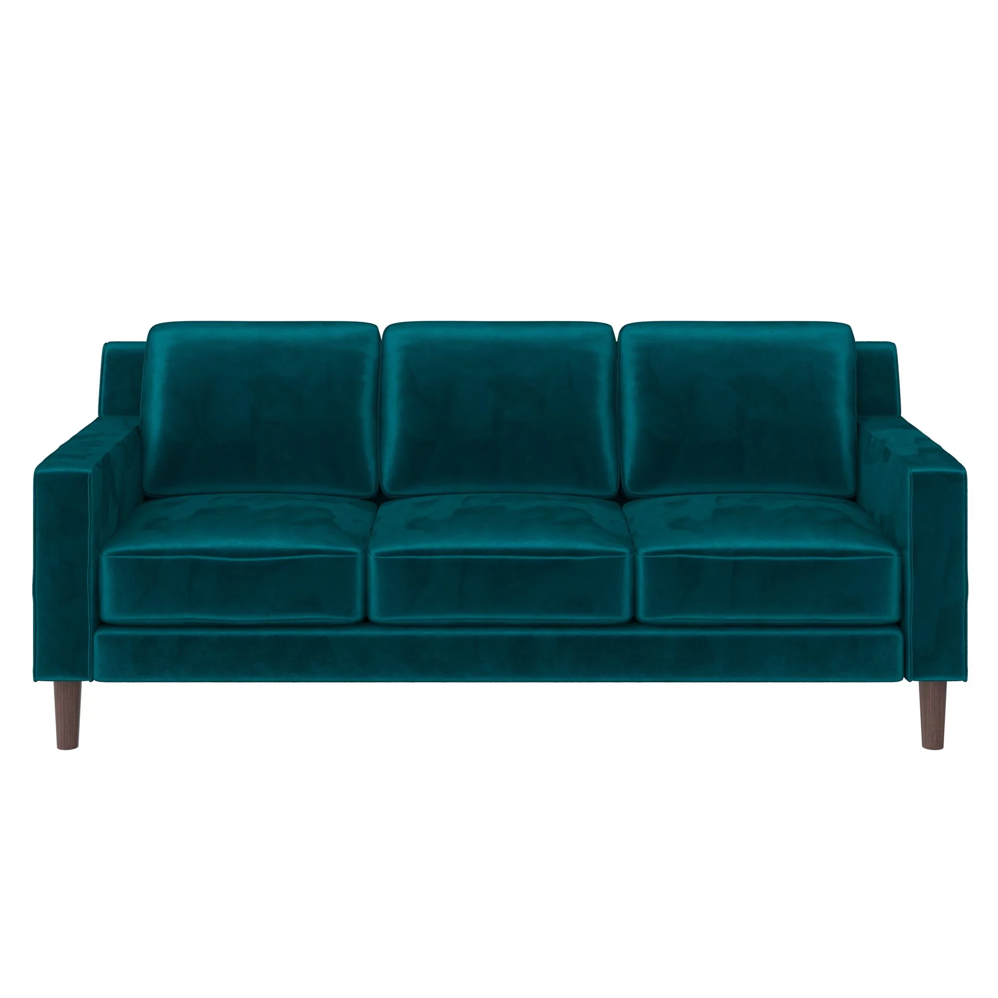 DHP Bryanna 3 Seater Sofa , Green Velvet