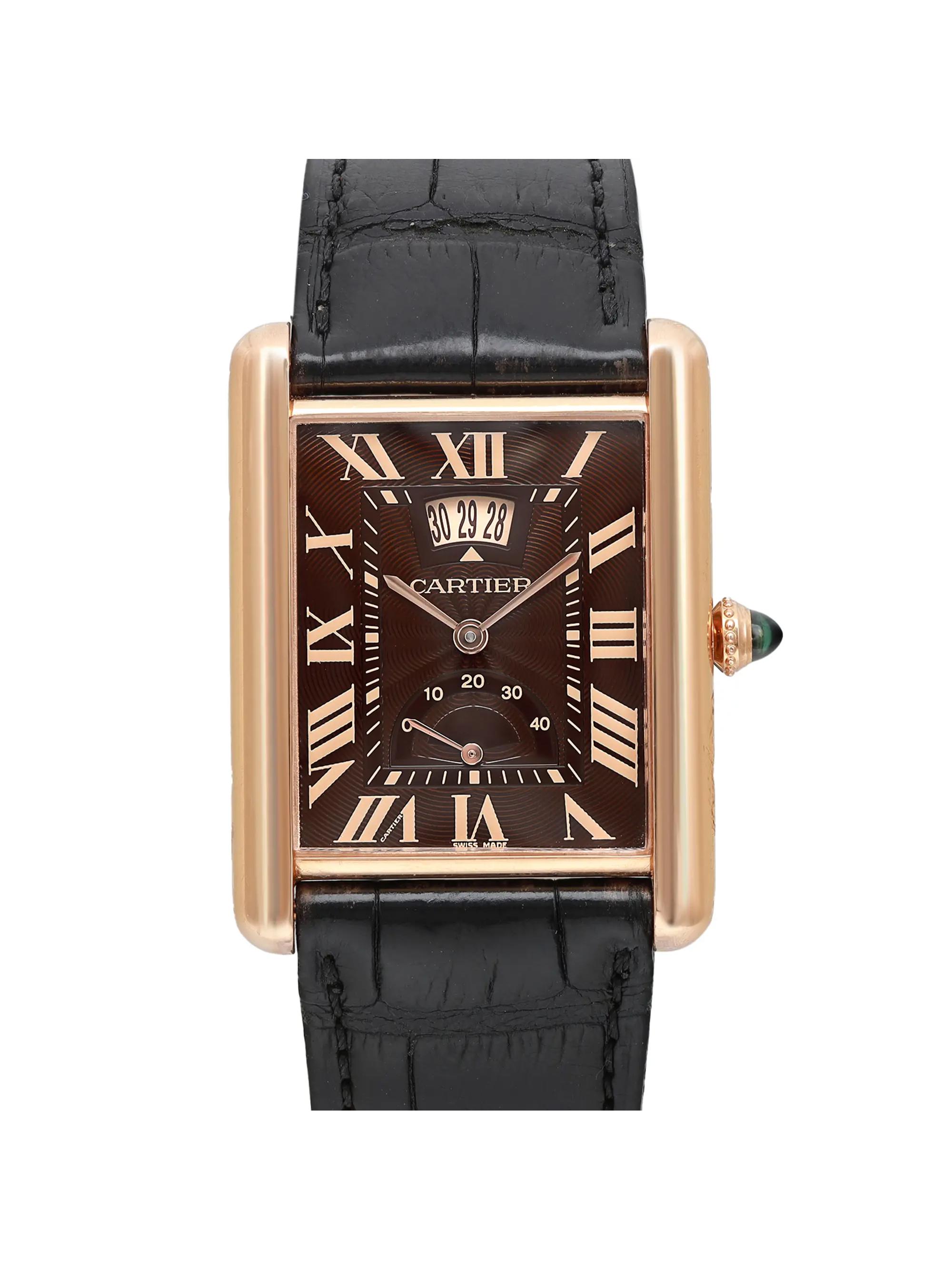 Pre-owned Cartier Tank Louis XL 18K Gold Hand Wind Mens Watch W1560002 (Good)