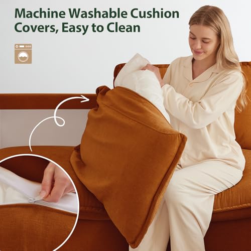 Cloud Couch Sectional for Living Room L Shaped Couch Modular Sectional Sofa Chenille Fabric for Apartment Ivory Beige