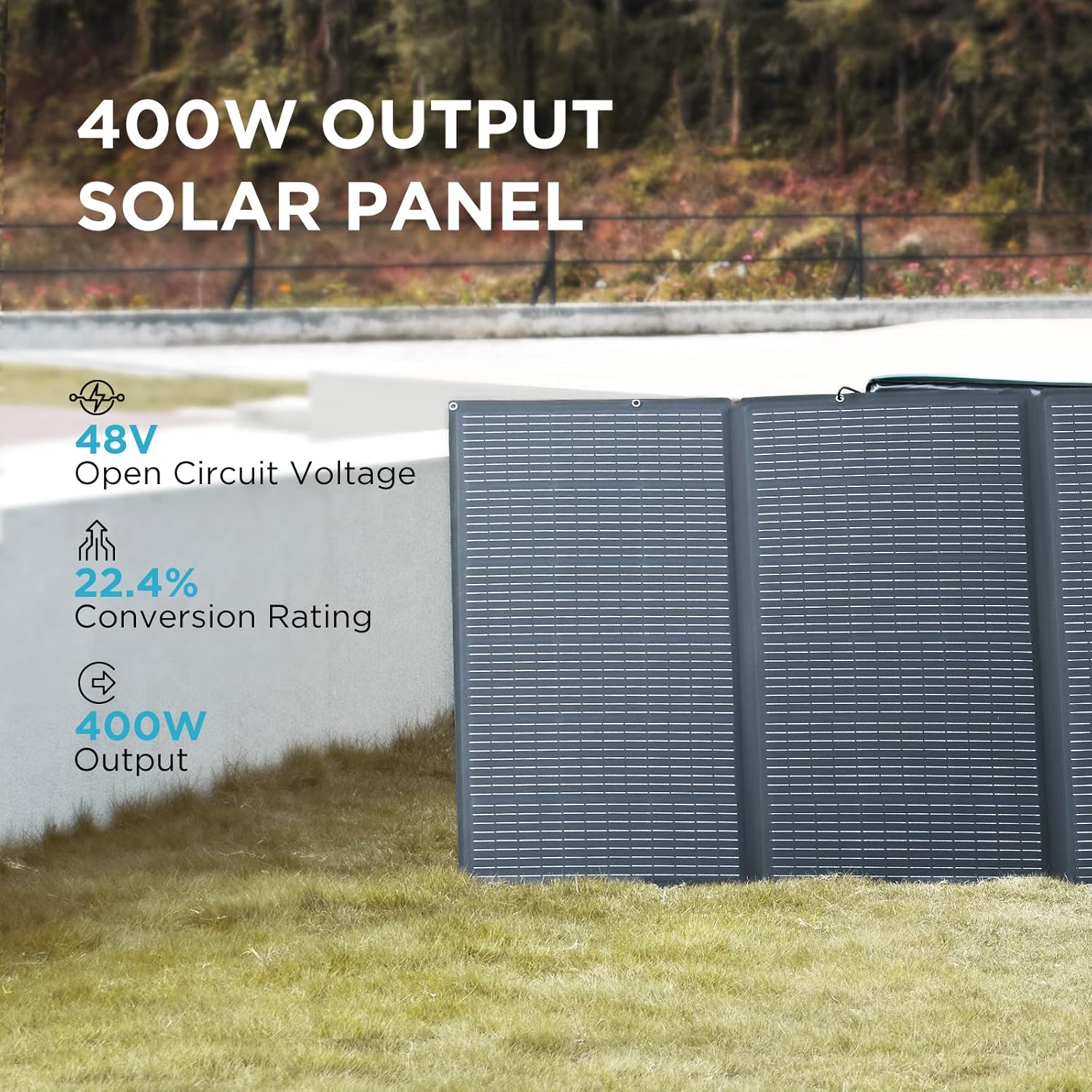 EF ECOFLOW 60W Foldable Solar Panel for Power Station, Portable Solar Charger with Adjustable Kickstand