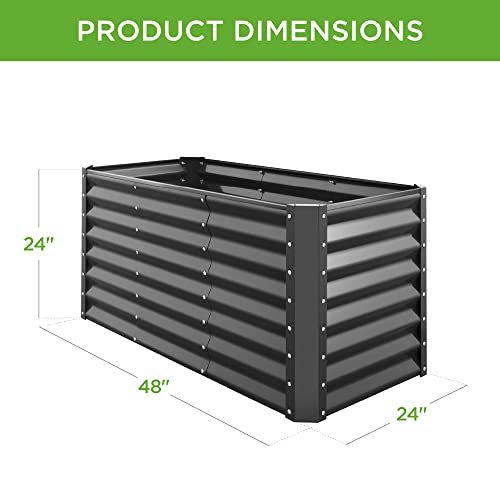 Best Choice Products 8x4x2ft Outdoor Metal Raised Garden Bed, Deep Root Planter Box for Vegetables, Flowers, Herbs
