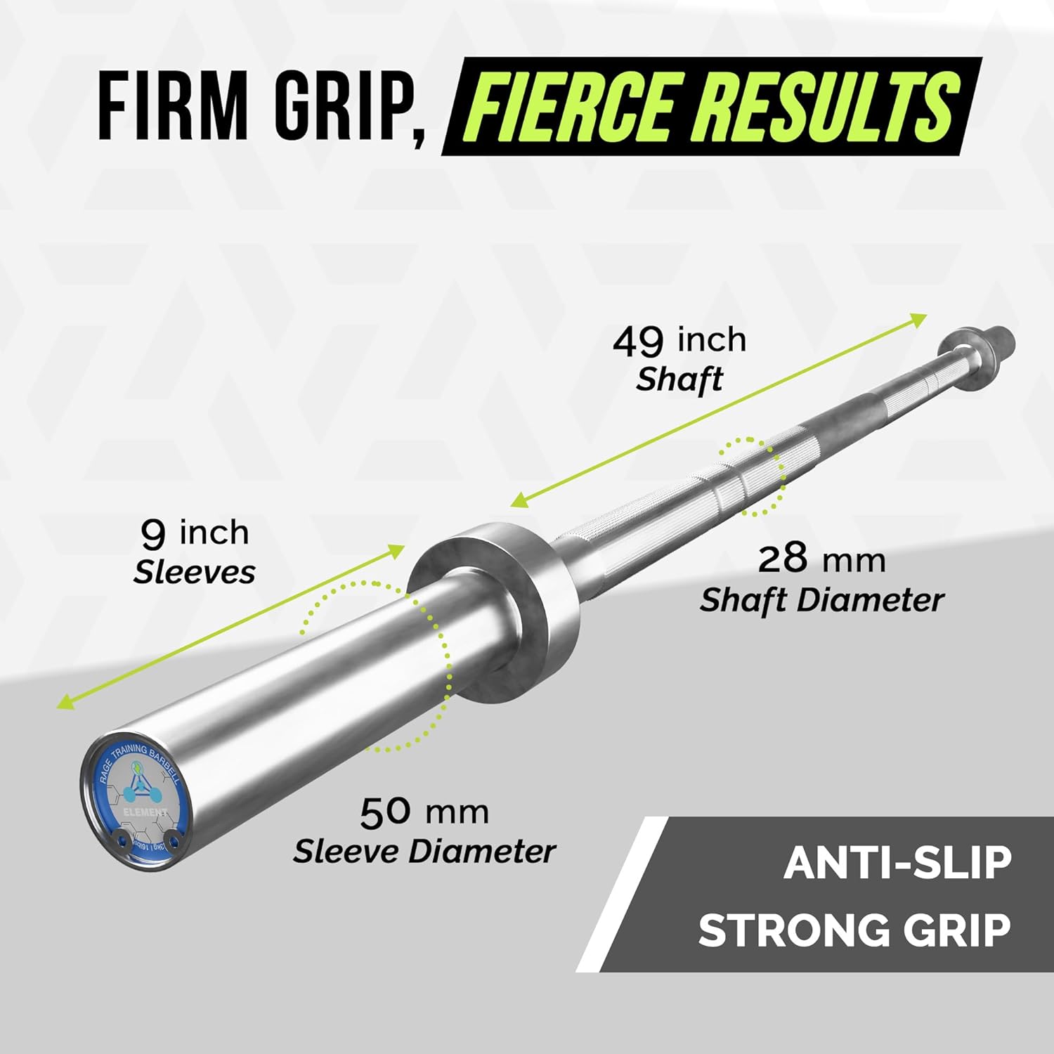 Olympic Training Barbell (6FT) (15 Pound Weight) (300 LBS Capacity), Home Gym Fitness Equipment, Strength Training Workout Bar, Weight bar for Squats