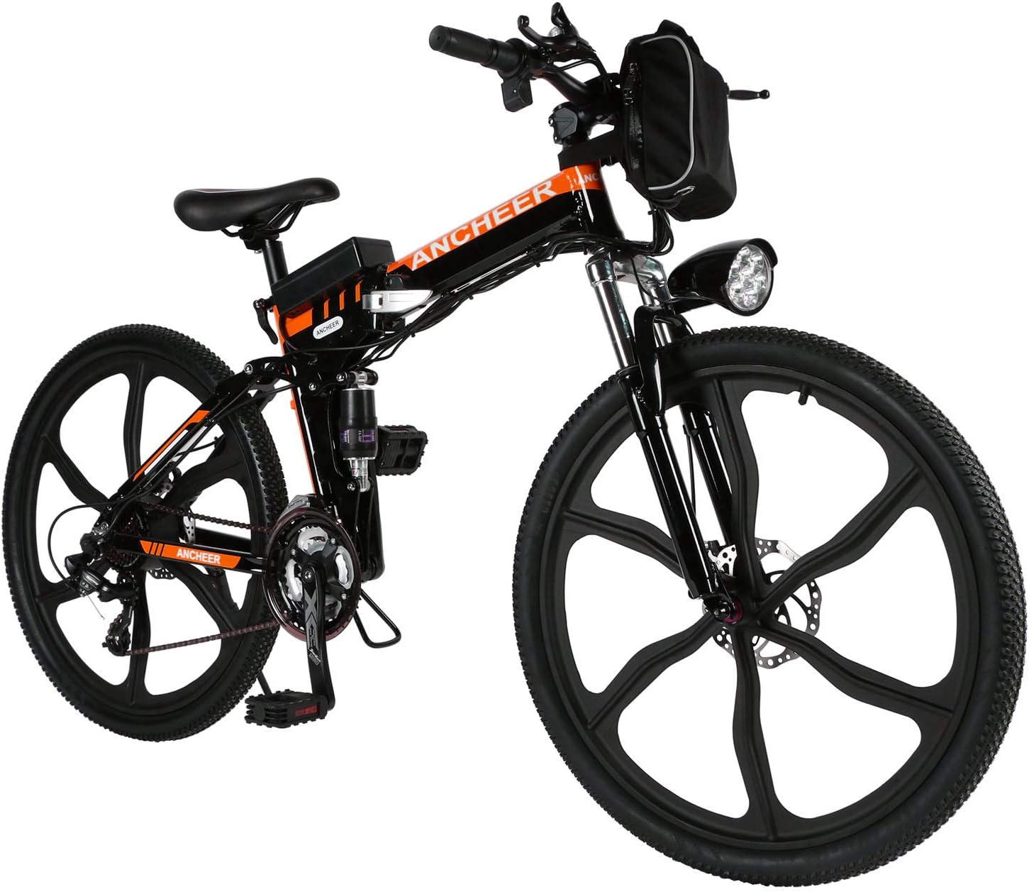 ANCHEER Electric Bike, Folding Electric Bike 26" Electric Mountain Bike with Magnesium Alloy Integrated Wheel