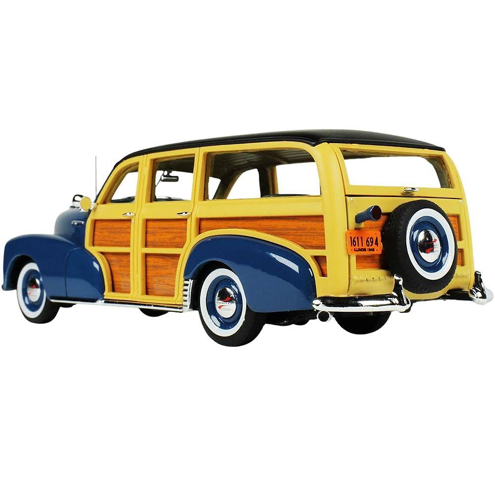 1948 Chevrolet Fleetmaster Woodie Station Wagon Como Blue with Black Top Limited Edition to 240 Pieces Worldwide 1/43 Model Car