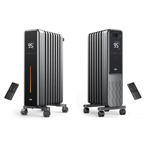 Dreo 1500W Radiator Heater, Portable Space Oil Filled with Remote Control, 4 Modes & 1500W Oil Filled Radiator
