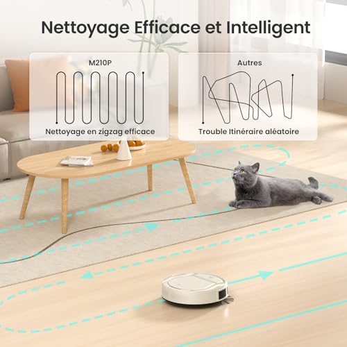 Lefant M3 Robot Vacuum, Robot Vacuum and Mop, 12000Pa Suction, Anti-Tangle Brushes, Dual Spinning Mop, Auto Mop Washing, Drying, Self-Emptying