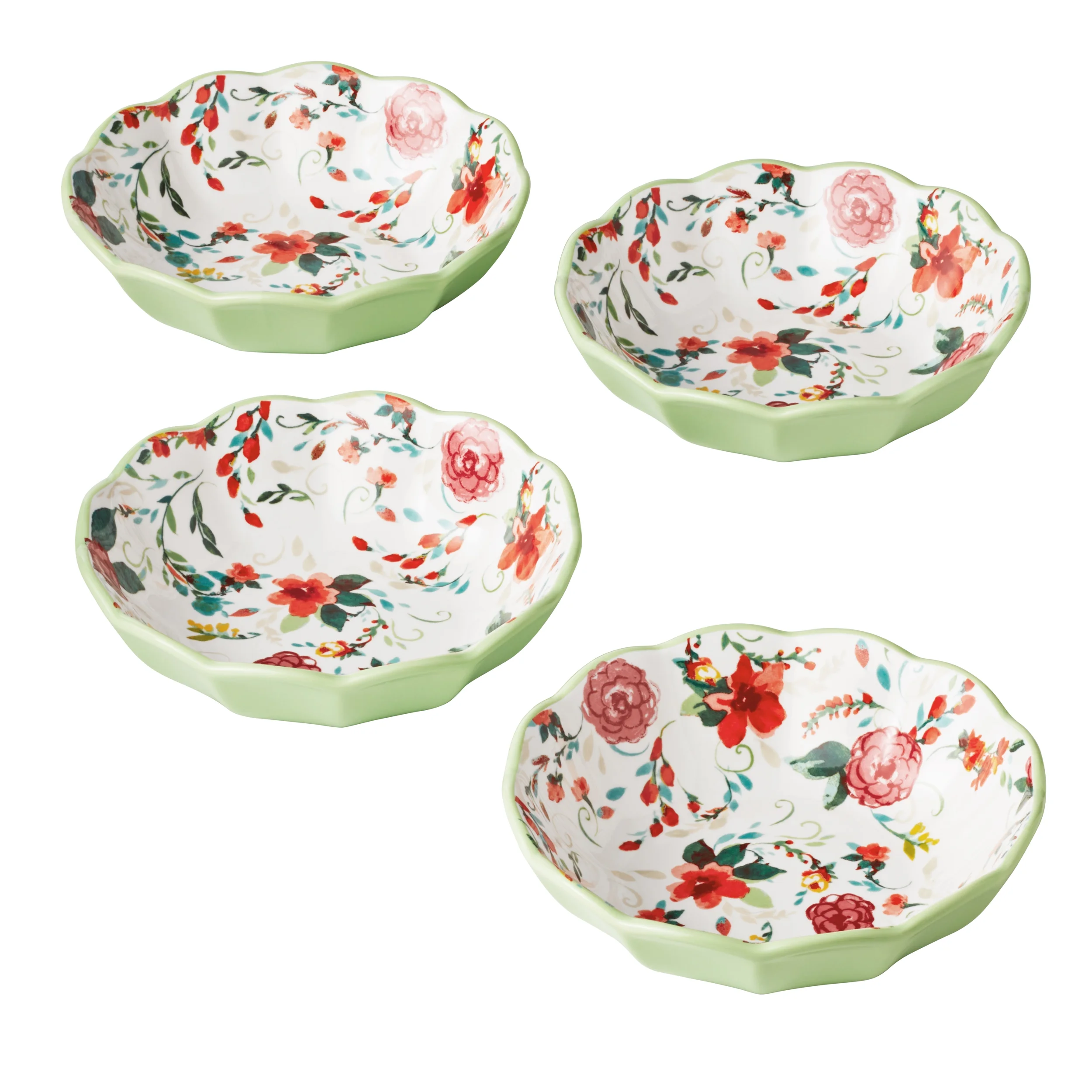 The Pioneer Woman Painted Meadow 4-Piece Ceramic Pasta Bowl Set - Curated Treasures Market
