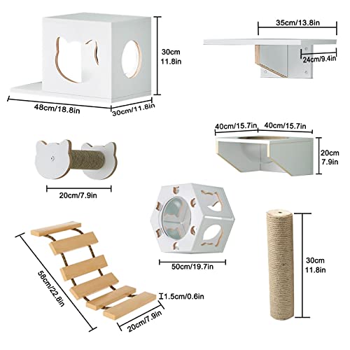 Cat Wall Furniture Set, Solid Wood Cat Shelves,cat Shelves and Perches for Wall
