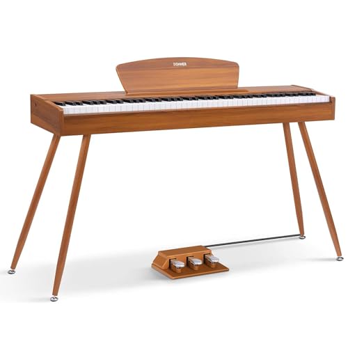 Donner DDP-80 PLUS Digital Piano 88 Key Weighted Keyboard, Home Electric Piano, Supports USB-MIDI & Headphones Connection, Semi-open Cover Designed