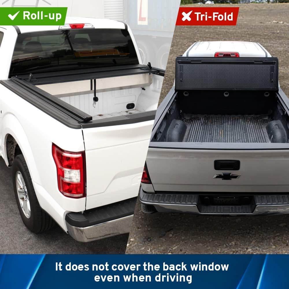 Syneticusa Retractable Hard Tonneau Cover Fits 2011-2022 Ford F-150 5’6” (67”) Bed Matte Black Aluminum Low Profile Waterproof